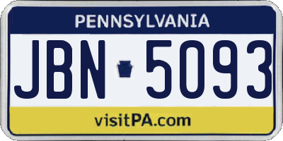 PA license plate JBN5093