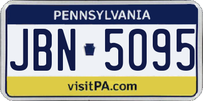 PA license plate JBN5095