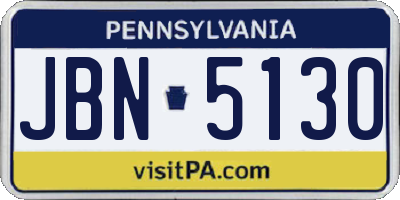 PA license plate JBN5130