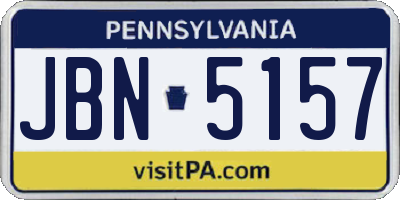 PA license plate JBN5157