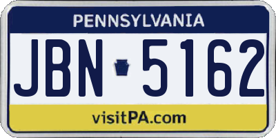 PA license plate JBN5162