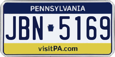 PA license plate JBN5169