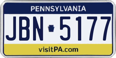 PA license plate JBN5177