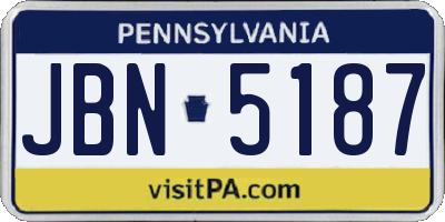 PA license plate JBN5187