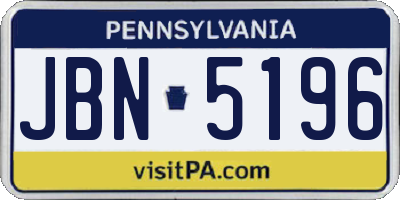 PA license plate JBN5196