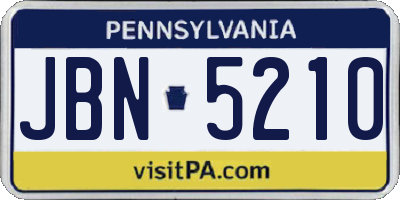 PA license plate JBN5210
