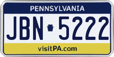 PA license plate JBN5222