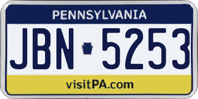 PA license plate JBN5253