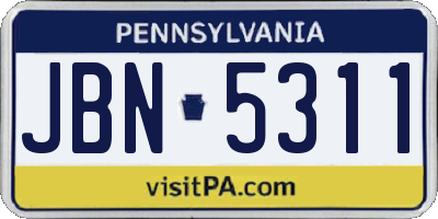 PA license plate JBN5311