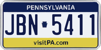 PA license plate JBN5411