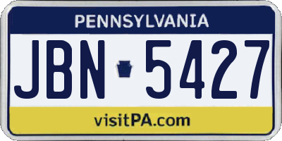 PA license plate JBN5427