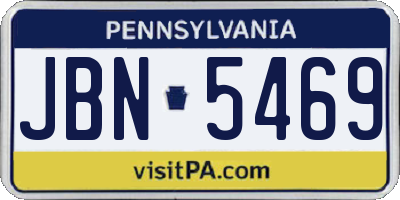 PA license plate JBN5469