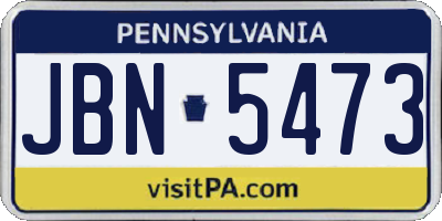 PA license plate JBN5473