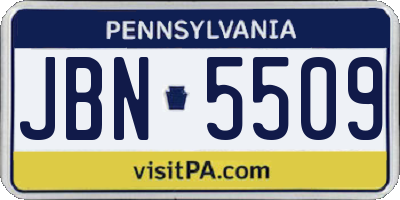 PA license plate JBN5509