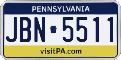 PA license plate JBN5511