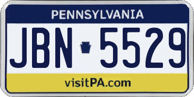 PA license plate JBN5529