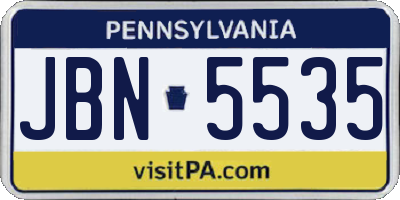 PA license plate JBN5535