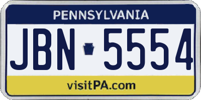 PA license plate JBN5554
