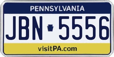 PA license plate JBN5556