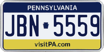 PA license plate JBN5559