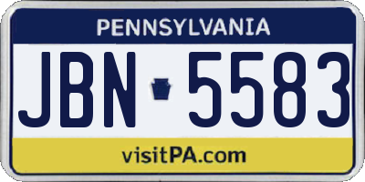 PA license plate JBN5583
