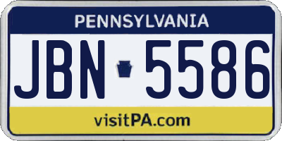 PA license plate JBN5586