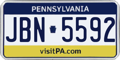 PA license plate JBN5592