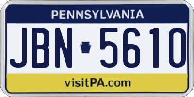 PA license plate JBN5610