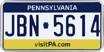 PA license plate JBN5614
