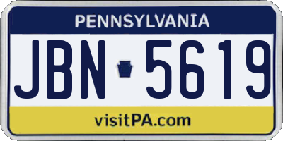 PA license plate JBN5619