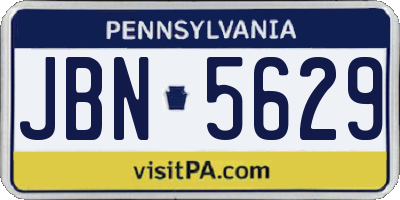 PA license plate JBN5629