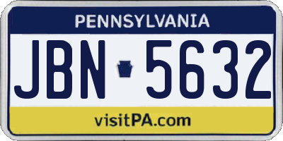 PA license plate JBN5632