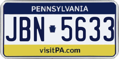 PA license plate JBN5633