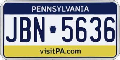 PA license plate JBN5636