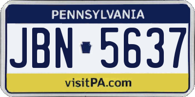 PA license plate JBN5637