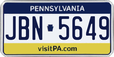PA license plate JBN5649