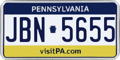 PA license plate JBN5655