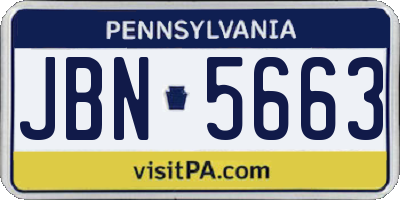 PA license plate JBN5663