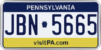 PA license plate JBN5665