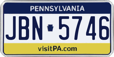 PA license plate JBN5746