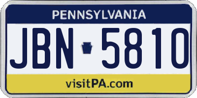 PA license plate JBN5810