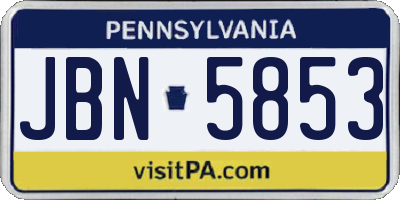 PA license plate JBN5853