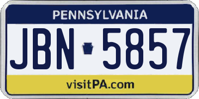 PA license plate JBN5857