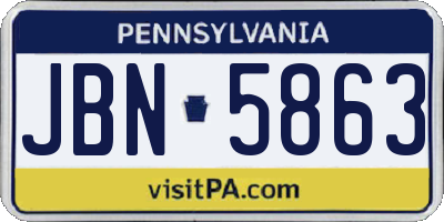 PA license plate JBN5863