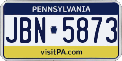 PA license plate JBN5873