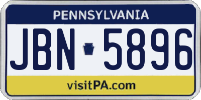 PA license plate JBN5896