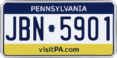 PA license plate JBN5901
