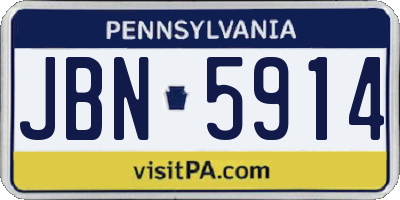 PA license plate JBN5914