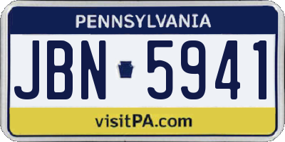 PA license plate JBN5941
