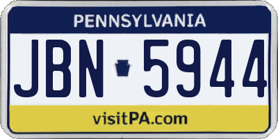 PA license plate JBN5944